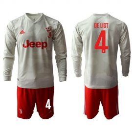 Juventus #4 De Ligt Away Long Sleeves Soccer Club Jersey