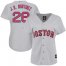 Boston Red Sox #28 J. D. Martinez Grey Road Womens Stitched MLB Jersey