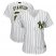 New York Yankees #27 Giancarlo Stanton White Strip 2018 Memorial Day Cool Base Womens Stitched MLB Jersey