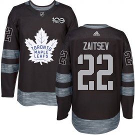 Adidas Toronto Maple Leafs #22 Nikita Zaitsev Black 1917-2017 100th Anniversary Stitched NHL Jersey