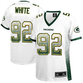 Nike Green Bay Packers #92 Reggie White White Womens Stitched NFL Elite Drift Fashion Jersey