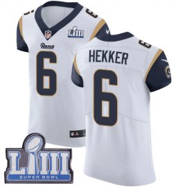 Nike Los Angeles Rams #6 Johnny Hekker White Super Bowl LIII Bound Mens Stitched NFL Vapor Untouchable Elite Jersey