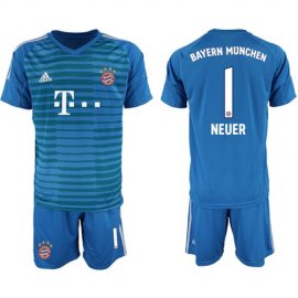 Bayern Munchen #1 Neuer Dark Blue Goalkeeper Soccer Club Jersey