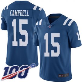 Nike Indianapolis Colts #15 Parris Campbell Royal Blue Mens Stitched NFL Limited Rush 100th Season Jersey