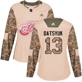 Adidas Detroit Red Wings #13 Pavel Datsyuk Camo Authentic 2017 Veterans Day Womens Stitched NHL Jersey