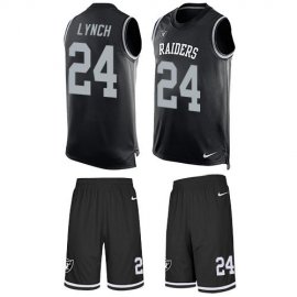 Nike Las Vegas Raiders #24 Marshawn Lynch Black Team Color Mens Stitched NFL Limited Tank Top Suit Jersey