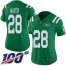 Nike New York Jets #28 Curtis Martin Green Womens Stitched NFL Limited Rush 100th Season Jersey