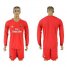AC Milan Blank Red Goalkeeper Long Sleeves Soccer Club Jersey