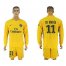 Paris Saint-Germain #11 Di Maria Away Long Sleeves Soccer Club Jersey