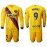 Barcelona #9 Suarez Away Long Sleeves Soccer Club Jersey