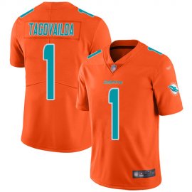 Nike Miami Dolphins #1 Tua Tagovailoa Orange Mens Stitched NFL Limited Inverted Legend Jersey