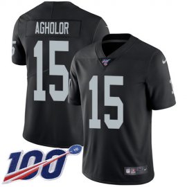 Nike Las Vegas Raiders #15 Nelson Agholor Black Team Color Mens Stitched NFL 100th Season Vapor Untouchable Limited Jersey