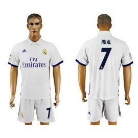 Real Madrid #7 Rual White Home Soccer Club Jersey