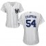 New York Yankees #54 Aroldis Chapman White Strip Home Womens Stitched MLB Jersey