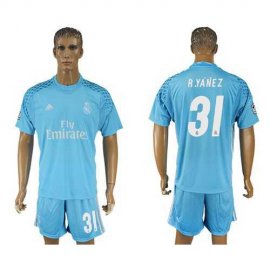 Real Madrid #31 R.Yanez Sky Blue Goalkeeper Soccer Club Jersey