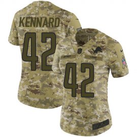 Nike Detroit Lions #42 Devon Kennard Camo Womens Stitched NFL Limited 2018 Salute to Service Jersey