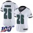 Nike Philadelphia Eagles #26 Miles Sanders White Womens Stitched NFL 100th Season Vapor Limited Jersey