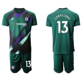 Chelsea #13 Caballero Green Goalkeeper Soccer Club Jersey