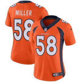 Nike Denver Broncos #58 Von Miller Orange Team Color Womens Stitched NFL Vapor Untouchable Limited Jersey