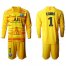 Paris Saint-Germain #1 K.Navas Yellow Goalkeeper Long Sleeves Soccer Club Jersey