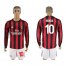 AC Milan #10 Honda Home Long Sleeves Soccer Club Jersey