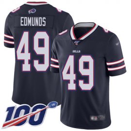 Nike Buffalo Bills #49 Tremaine Edmunds Navy Mens Stitched NFL Limited Inverted Legend 100th Season Jersey