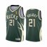 Nike Milwaukee Bucks #21 Jrue Holiday 2021 NBA Finals Champions Swingman Earned Edition Jersey Green Mens