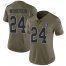 Nike Las Vegas Raiders #24 Charles Woodson Olive Womens Stitched NFL Limited 2017 Salute to Service Jersey