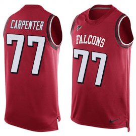 Nike Atlanta Falcons #77 James Carpenter Red Team Color Mens Stitched NFL Limited Tank Top Jersey