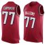 Nike Atlanta Falcons #77 James Carpenter Red Team Color Mens Stitched NFL Limited Tank Top Jersey
