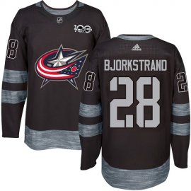 Adidas Columbus Blue Jackets #28 Oliver Bjorkstrand Black 1917-2017 100th Anniversary Stitched NHL Jersey