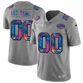 San Francisco 49ers Custom Mens Nike Multi-Color 2020 NFL Crucial Catch Vapor Untouchable Limited Jersey Greyheather