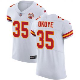 Nike Kansas City Chiefs #35 Christian Okoye White Mens Stitched NFL Vapor Untouchable Limited Jersey