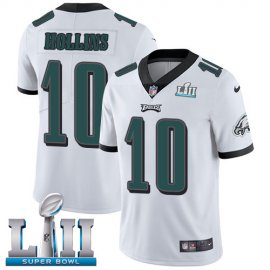 Nike Philadelphia Eagles #10 Mack Hollins White Super Bowl LII Mens Stitched NFL Vapor Untouchable Limited Jersey