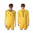 Argentina #1 Romero Yellow Goalkeeper Long Sleeves Soccer Country Jersey