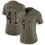 Nike New Orleans Saints #41 Alvin Kamara Olive Womens Stitched NFL Limited 2017 Salute to Service Jersey