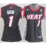 Cheap Women Miami Heat 1# Chris Bosh Black NBA Jerseys