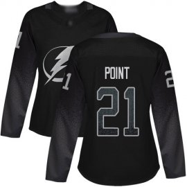 Adidas Tampa Bay Lightning #21 Brayden Point Black Alternate Authentic Womens Stitched NHL Jersey