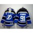 Tampa Bay Lightning #91 Steven Stamkos Royal Blue Sawyer Hooded Sweatshirt Stitched Youth NHL Jersey