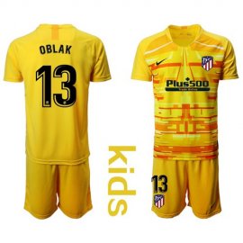 Atletico Madrid #13 Oblak Yellow Goalkeeper Kid Soccer Club Jersey