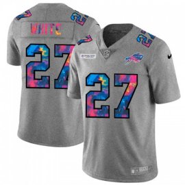 Buffalo Buffalo Bills #27 TreDavious White Mens Nike Multi-Color 2020 NFL Crucial Catch NFL Jersey Greyheather