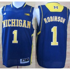 Michigan Wolverines 1 Glenn Robinson III Blue NCAA Basketball Jerseys