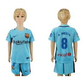 Barcelona #8 A.Iniesta Away Kid Soccer Club Jersey