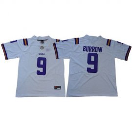 LSU Tigers #9 Joe Burrow White Limited Stitched College Jersey