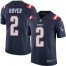 Nike New England Patriots #2 Brian Hoyer Navy Blue Mens Stitched NFL Limited Rush Jersey