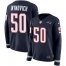 Nike New England Patriots #50 Chase Winovich Navy Blue Team Color Womens Stitched NFL Limited Therma Long Sleeve Jersey