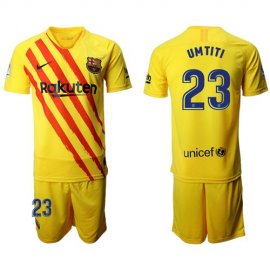 Barcelona #23 Umtiti Yellow Soccer Club Jersey