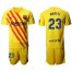 Barcelona #23 Umtiti Yellow Soccer Club Jersey