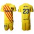 Barcelona #23 Umtiti Yellow Soccer Club Jersey