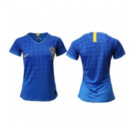 Womens Brazil Blank Away Soccer Country Jersey